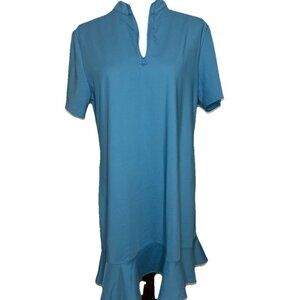 Tommy Bahama Golf Dress Womens XL Teal Turq Ruffle Pickleball Tennis Athletic